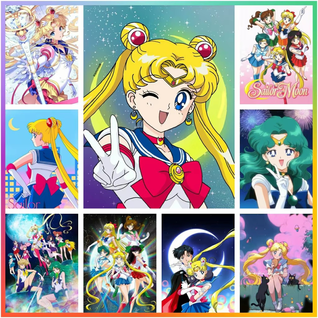 Photo Mosaic Print - Diamentowe Malowanie Klasyczna Japońska Postać Anime