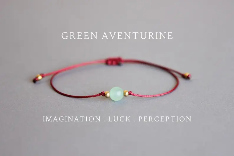 Coordinates Bracelet - Bransoletka z zielonym kryształem awenturynu, optymizm,