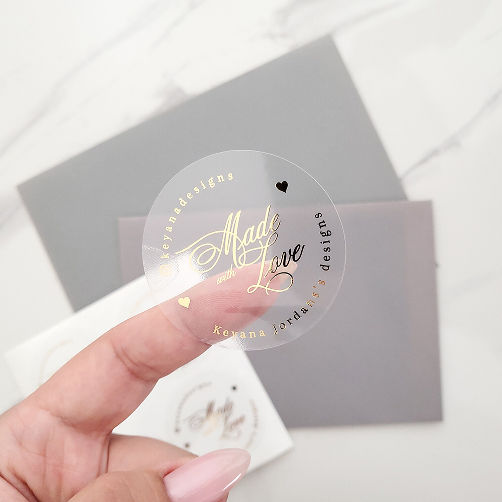 Personalised Candle Label - Niestandardowe 50 sztuk Okrągła złota folia