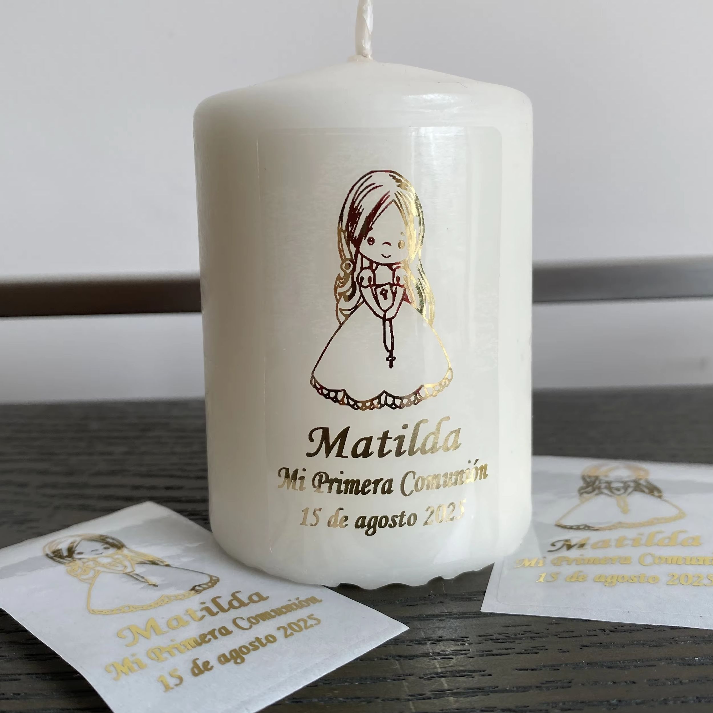 Personalised Candle Label - Naklejki personalizowane na Pierwszą Komunię Świętą