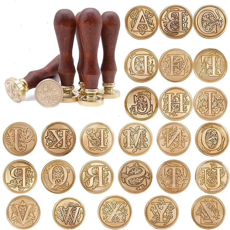 Wax Seal Letter Kit - Zestaw pieczątek woskowych Retro - silikonowe