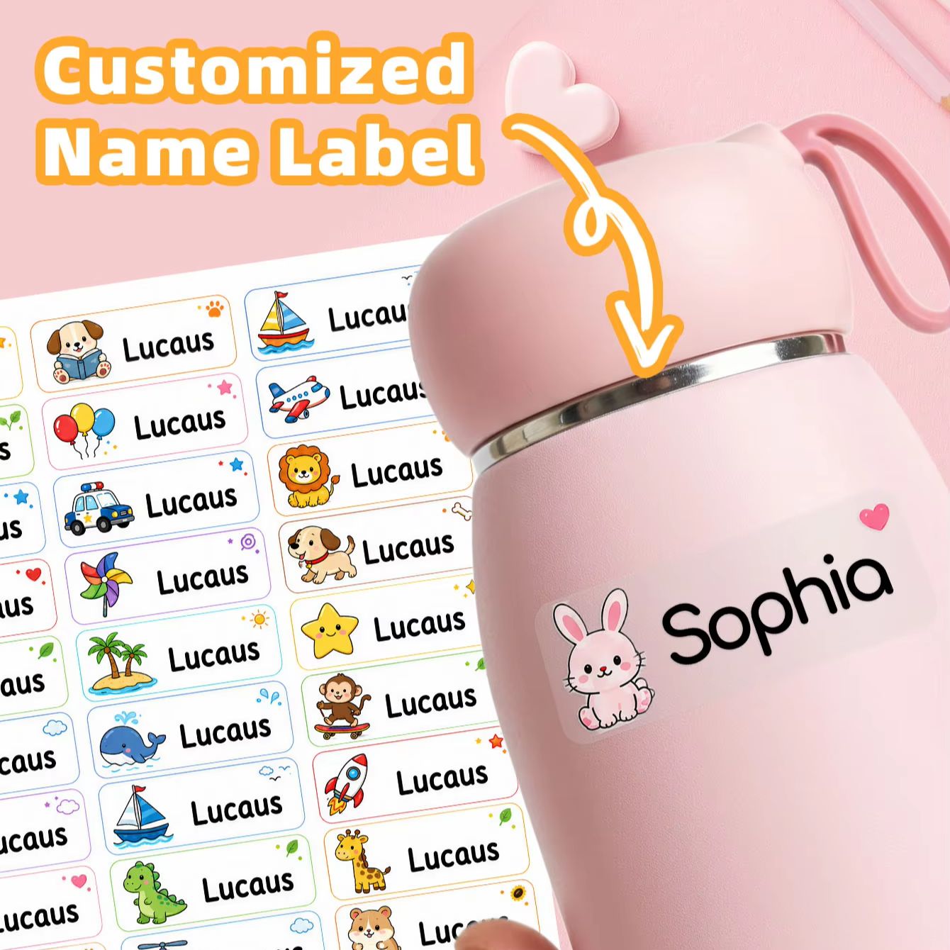 Personalised Candle Label - 1-500 szt. Personalizowane naklejki z imieniem,