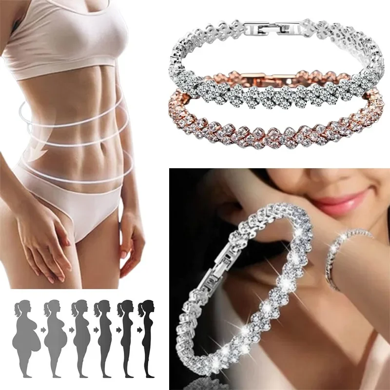 Coordinates Bracelet - Modna damska bransoletka z kryształami Złota