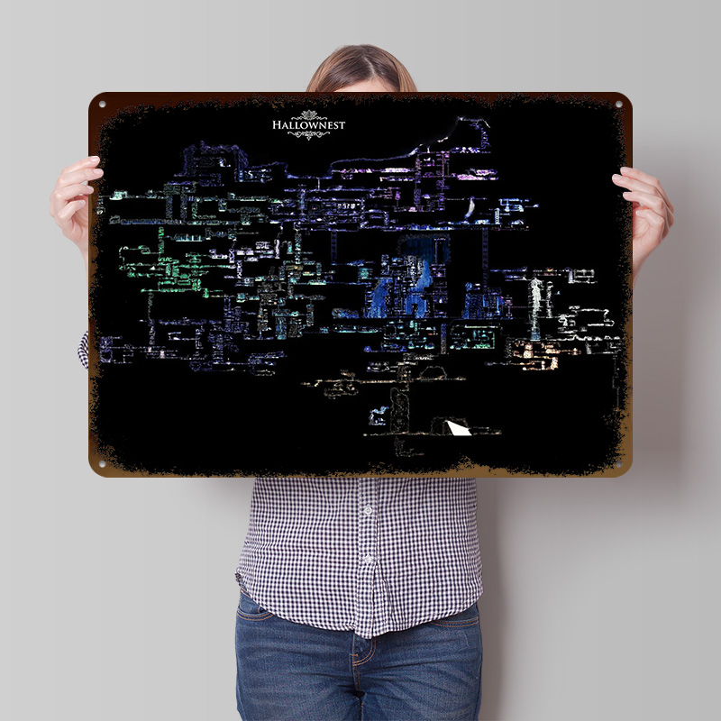Custom Map Poster - Hollow Knight Mapa Hallownest Lekko Trójwymiarowy