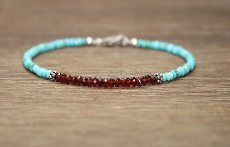 Coordinates Bracelet - Bransoletka Garnet & Sleeping Beauty Turquoise,