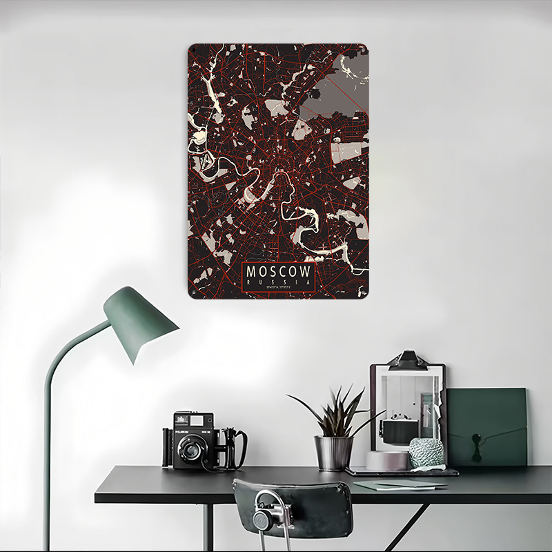 Mapa Moskwy w stylu vintage, m – Custom Map Poster recenzja i cena