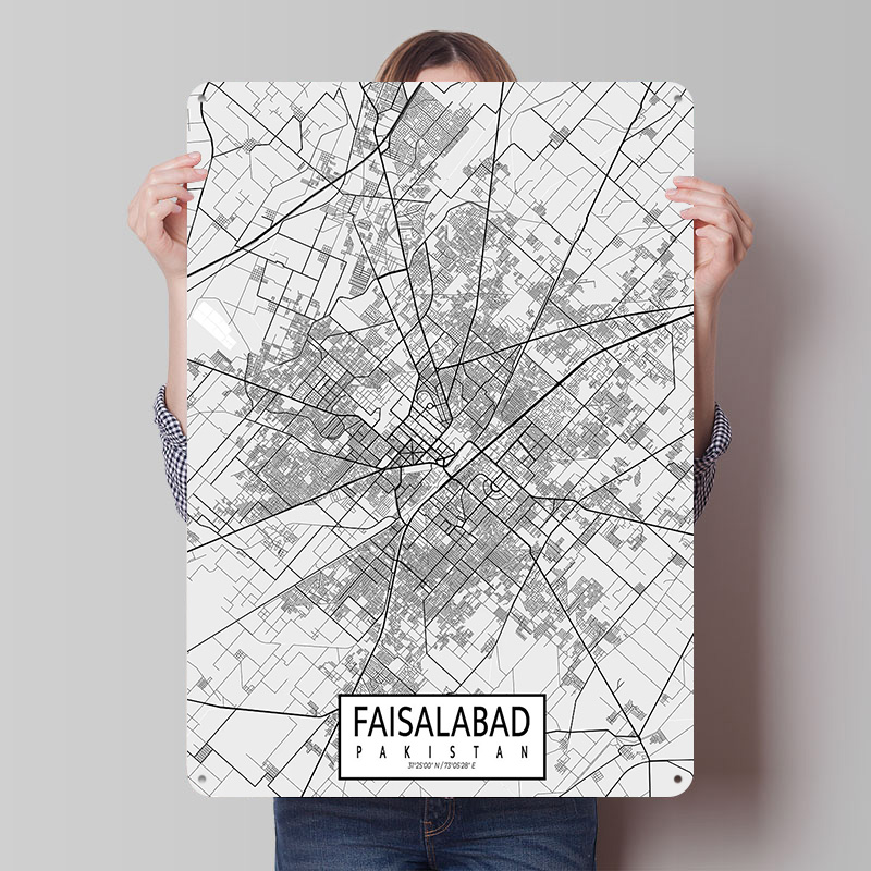 Mapa miasta Faisalabad, Pakist – Custom Map Poster recenzja i cena