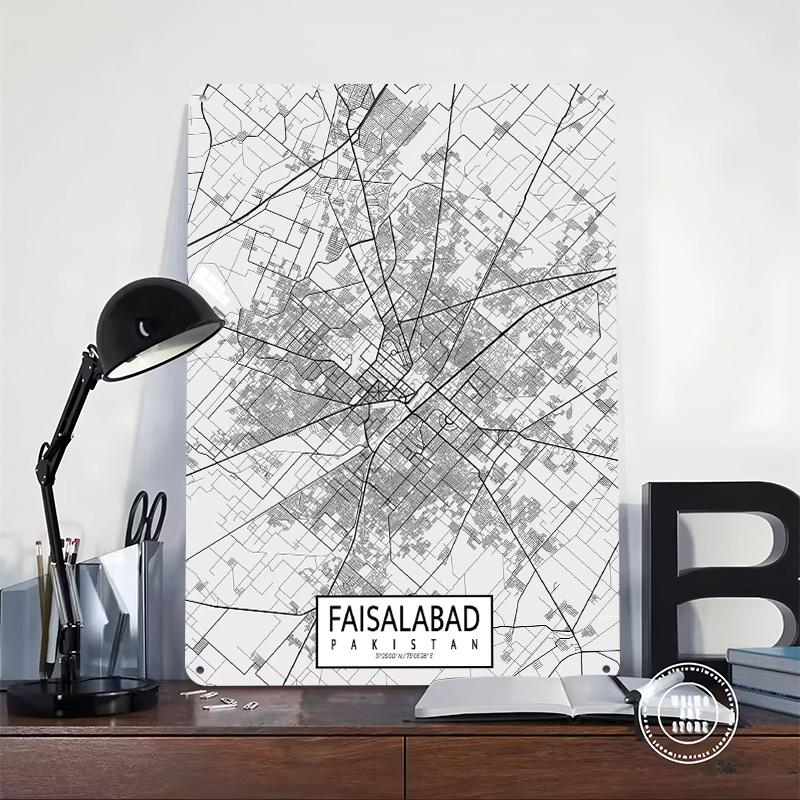 Mapa miasta Faisalabad, Pakist – Custom Map Poster recenzja i cena