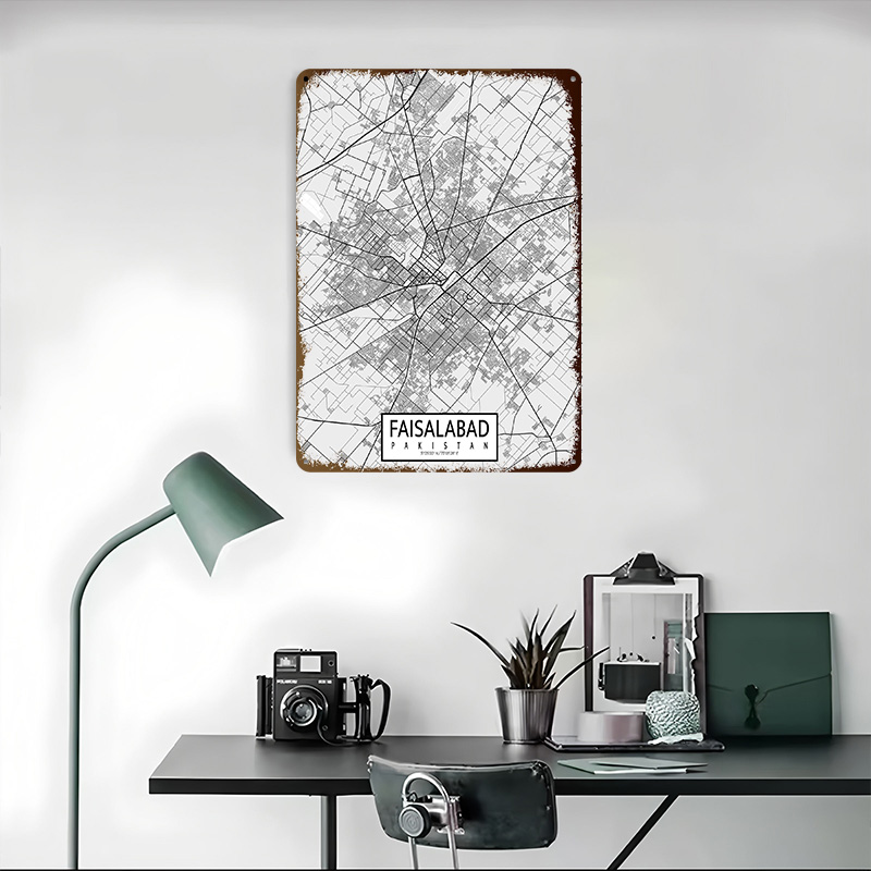 Mapa miasta Faisalabad, Pakist – Custom Map Poster recenzja i cena