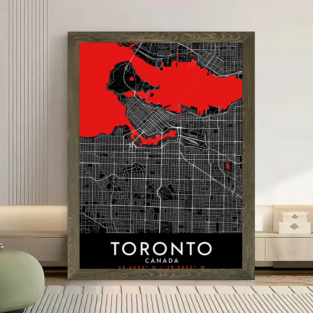 Toronto Dark Map Canvas Wall A – Custom Map Poster recenzja i cena