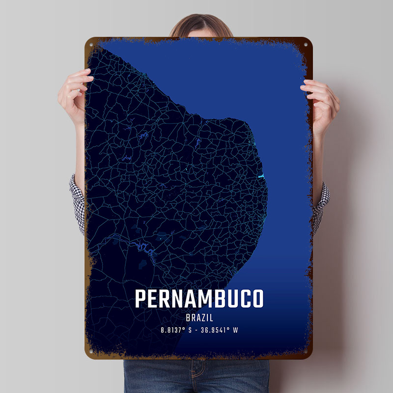 Mapa Pernambuco Midnight City  – Custom Map Poster recenzja i cena