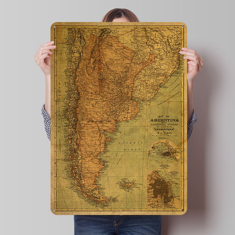 Vintage Mapa Argentyny Plakat  – Custom Map Poster recenzja i cena