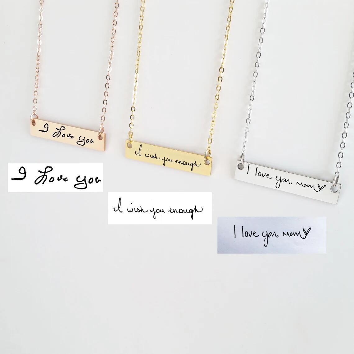 Rzeczywisty naszyjnik tabliczk – Handwriting Necklace Bar recenzja i cena