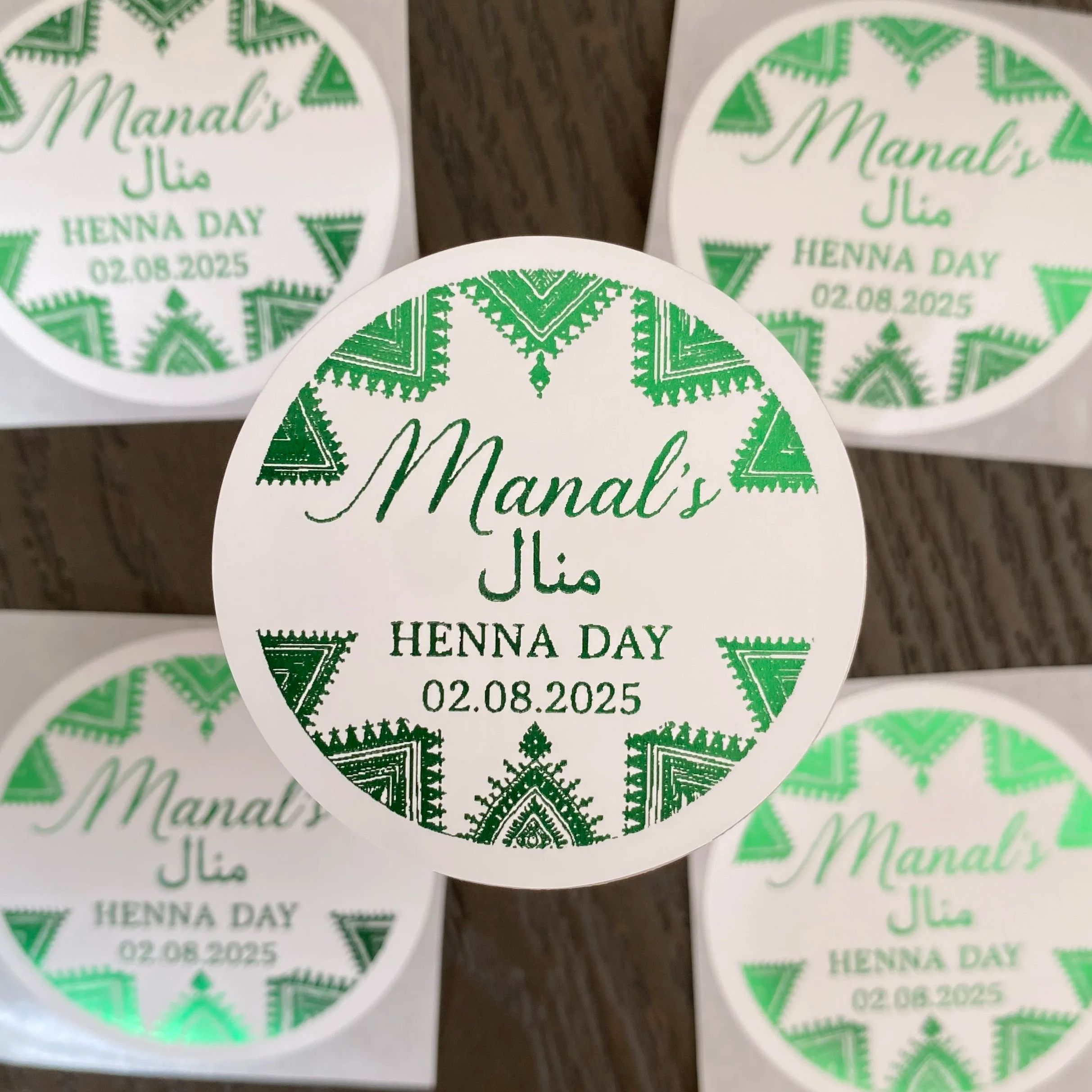 Zielone dekoracje mehndi, bawe – Personalised Candle Label recenzja i cena